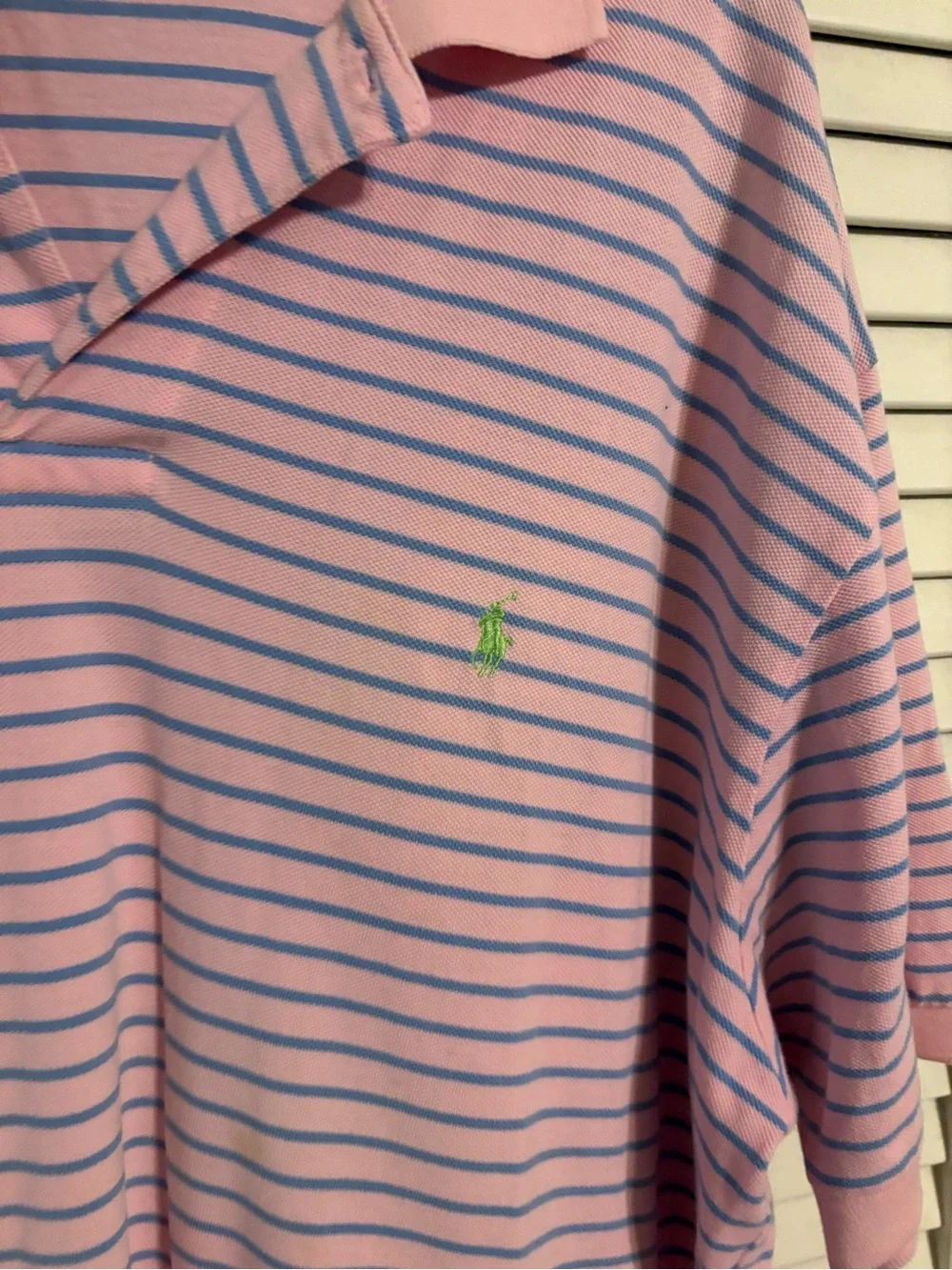 Ralph Lauren Pink & Blue Striped Polo Shirt size xxl